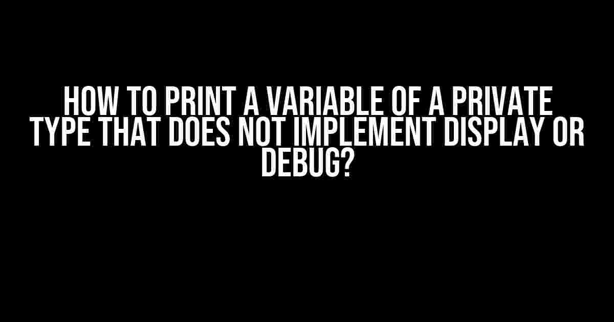 How to Print a Variable of a Private Type that Does Not Implement Display or Debug?