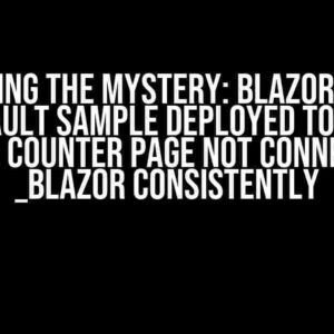 Unraveling the Mystery: Blazor Web App Default Sample Deployed to AWS Fargate, Counter Page not Connecting to _blazor Consistently